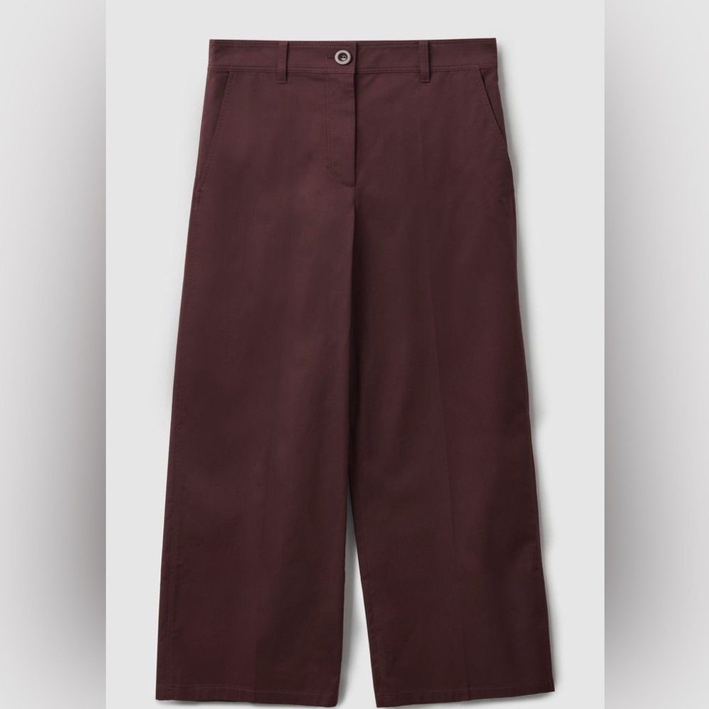 COS Women's Wide Leg Pants in Burgundy